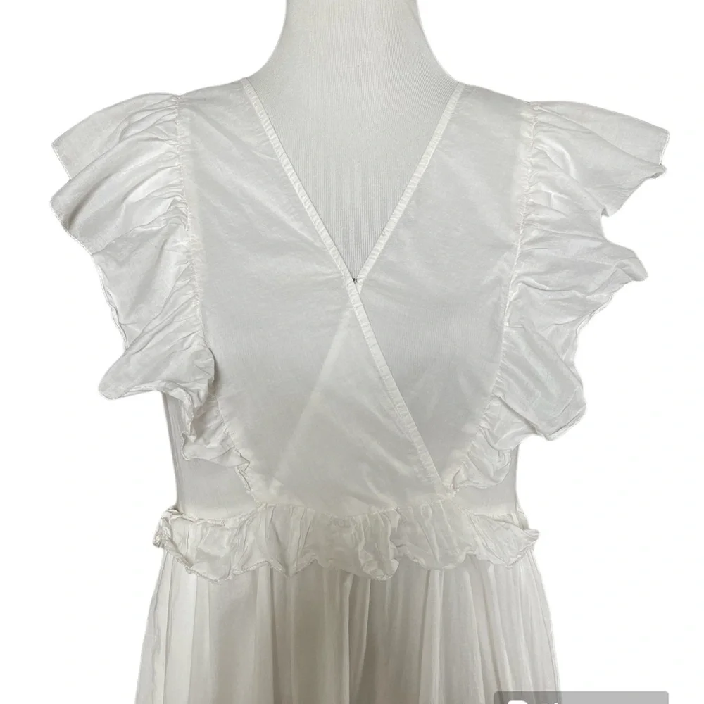 J Crew Ruffle Sleeve Cotton Voile midi dress